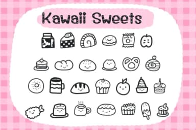 Kawaii Sweets by Foam-Design Store — Dingbats Font — thumbnail 2