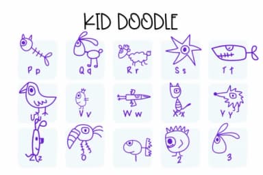 Kid Doodle by Sirinart — Dingbats Font — thumbnail 3