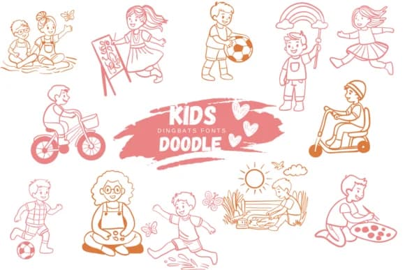 Kids Doodle by Suphitchaya — Dingbats Font
