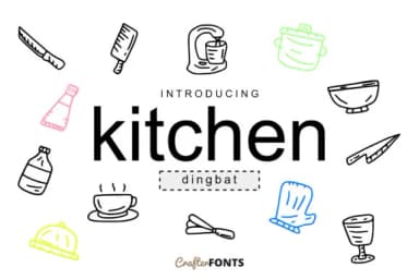 Kitchen Doodle by CrafterFonts — Dingbats Font — thumbnail 1