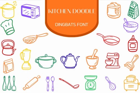 Kitchen Doodle by Heartcraft Atelier — Dingbats Font
