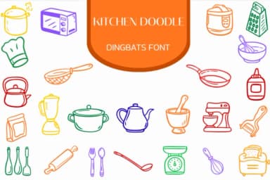 Kitchen Doodle by Heartcraft Atelier — Dingbats Font — thumbnail 1