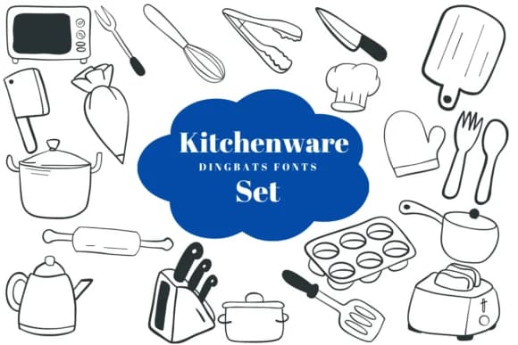 Kitchenware Set by Suphitchaya — Dingbats Font