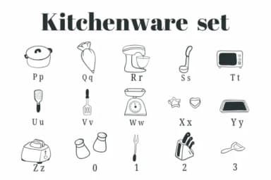 Kitchenware Set by Suphitchaya — Dingbats Font — thumbnail 3