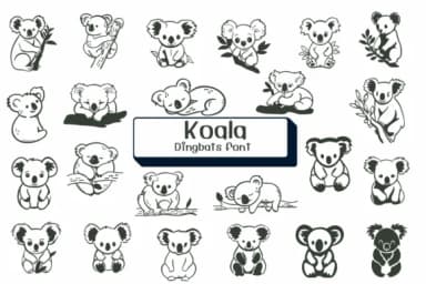Koala by Ketsarin — Dingbats Font — thumbnail 1