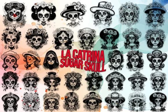 La Catrina Sugar Skull by MOMAT THIRTYONE — Dingbats Font