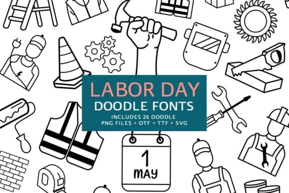 Labor Day Doodle by digitalplannerland — Dingbats Font