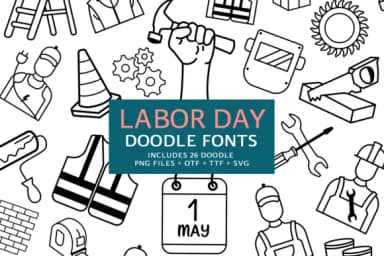 Labor Day Doodle by digitalplannerland — Dingbats Font — thumbnail 1