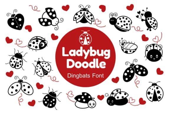 Ladybug Doodle by Nun Sukhwan — Dingbats Font