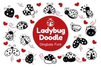 Ladybug Doodle by Nun Sukhwan — Dingbats Font — thumbnail 1