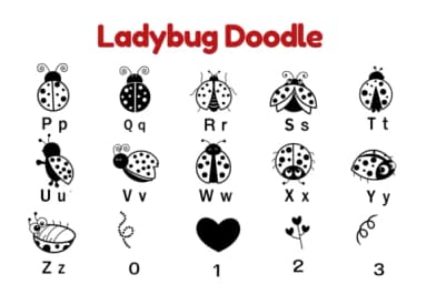 Ladybug Doodle by Nun Sukhwan — Dingbats Font — thumbnail 3