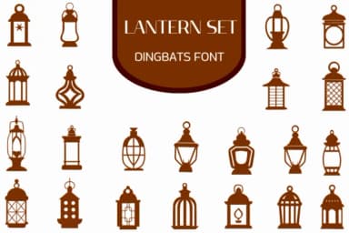 Lantern Set by Heartcraft Atelier — Dingbats Font — thumbnail 1
