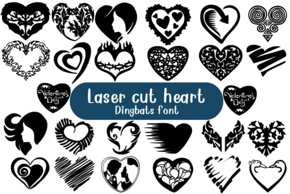Laser Cut Heart by Nongyao — Dingbats Font
