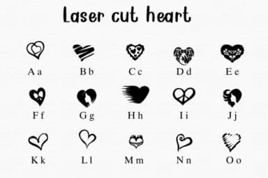 Laser Cut Heart by Nongyao — Dingbats Font — thumbnail 2