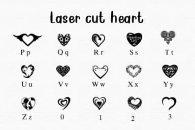 Laser Cut Heart by Nongyao — Dingbats Font — thumbnail 3