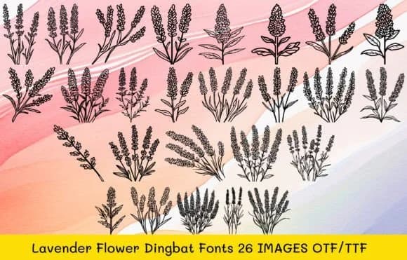 Lavender Flower by MOMAT THIRTYONE — Dingbats Font