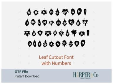 Leaf Cutout by HarperNCo — Dingbats Font — thumbnail 1