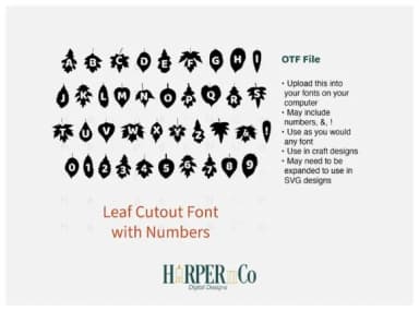 Leaf Cutout by HarperNCo — Dingbats Font — thumbnail 2