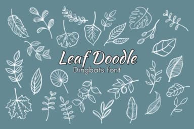 Leaf Doodle by Nun Sukhwan — Dingbats Font — thumbnail 1