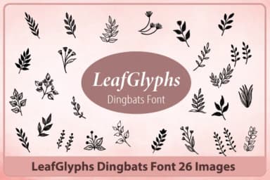 Leafglyphs by Happy Bamboo — Dingbats Font — thumbnail 1