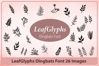 Leafglyphs by Happy Bamboo — Dingbats Font — thumbnail 2