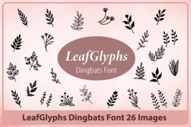 Leafglyphs by Happy Bamboo — Dingbats Font — thumbnail 3