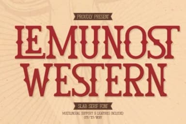 Lemunost Western by Denustudios — Slab Serif Font — thumbnail 1