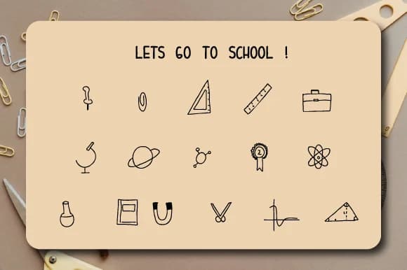 Let's Go to School by Ciriative — Dingbats Font