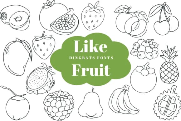 Like Fruit by Suphitchaya — Dingbats Font — preview 1