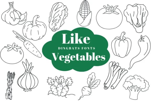 Like Vegetables by Suphitchaya — Dingbats Font
