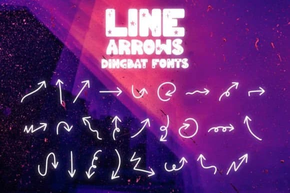 Line Arrows by Font-Tastic — Dingbats Font
