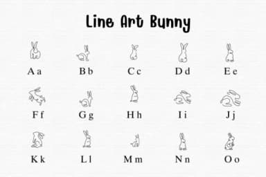 Line Art Bunny by Sontaya — Dingbats Font — thumbnail 2