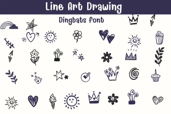 Line Art Drawing by Sontaya — Dingbats Font