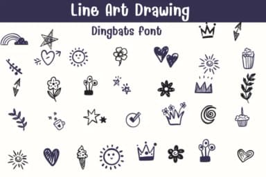 Line Art Drawing by Sontaya — Dingbats Font — thumbnail 1