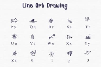 Line Art Drawing by Sontaya — Dingbats Font — thumbnail 3