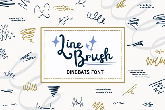 Line Brush by PraewDesigns — Dingbats Font
