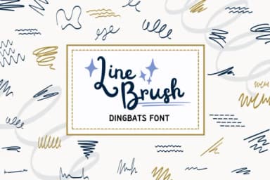 Line Brush by PraewDesigns — Dingbats Font — thumbnail 1