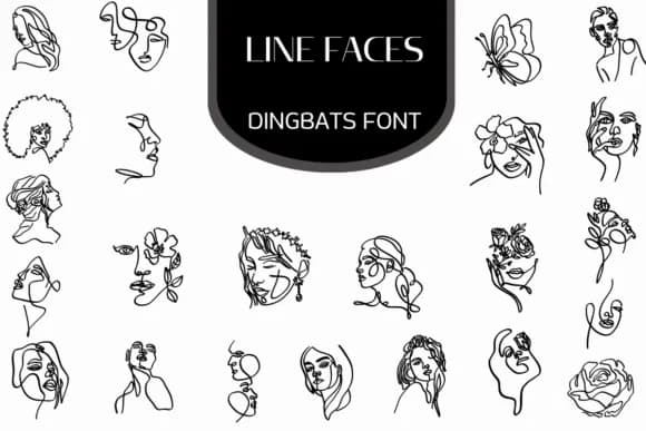 Line Faces by Heartcraft Atelier — Dingbats Font