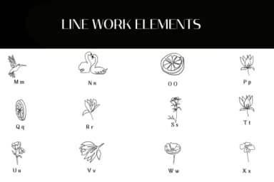 Line Work Elements by Heartcraft Atelier — Dingbats Font — thumbnail 3