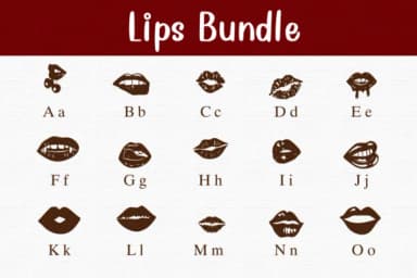 Lips Bundle by Nongyao — Dingbats Font — thumbnail 2