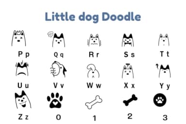 Little Dog Doodle by Nun Sukhwan — Dingbats Font — thumbnail 3