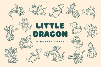 Little Dragon by Nun Sukhwan — Dingbats Font — thumbnail 1