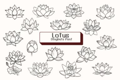 Lotus by Ketsarin — Dingbats Font — thumbnail 1