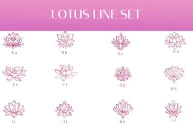Lotus Line Set by Heartcraft Atelier — Dingbats Font — thumbnail 2