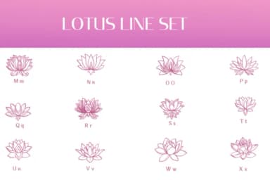 Lotus Line Set by Heartcraft Atelier — Dingbats Font — thumbnail 3