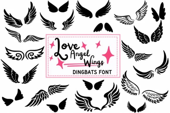 Love Angel Wings by PraewDesigns — Dingbats Font