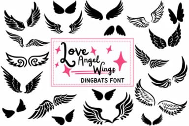 Love Angel Wings by PraewDesigns — Dingbats Font — thumbnail 1