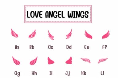 Love Angel Wings by PraewDesigns — Dingbats Font — thumbnail 2