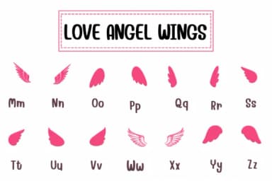 Love Angel Wings by PraewDesigns — Dingbats Font — thumbnail 3
