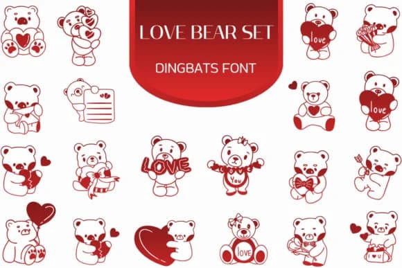 Love Bear Set by Heartcraft Atelier — Dingbats Font